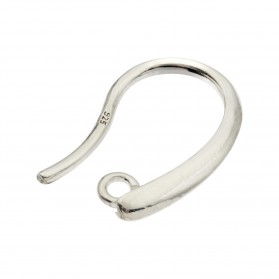 EARRING HOOK WITH HIDEN RING AND WIDE FRONT STERLING SILVER