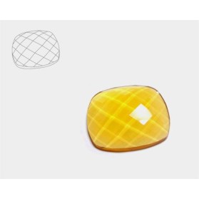 HYDROTERMAL CITRINE ANTIC CHESSBOARD CABOCHON