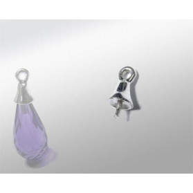 STERLING SILVER CHARM BELL WITH STUD FOR STONE 