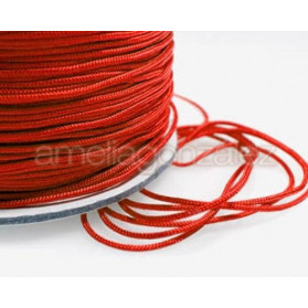 SATIN BRAIDED NYLON CORD 0,7MM RED COLOR - 130M ROLL