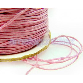 SATIN BRAIDED NYLON CORD 0,7MM PINK COLOR - 130M ROLL