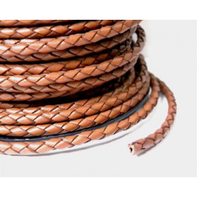 BRAIDED LEATHER LIGHT BROWN COLOR