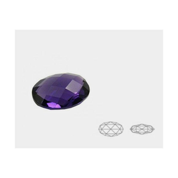 CHEASBOARD OVAL, HYDROTHERMAL SYNTHETIC, AMETHYST