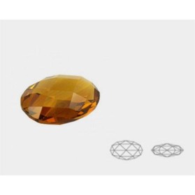 CITRINE SYNTHÉTIQUE HYDROTHERMALE OVAL DOUBLE DAMIER