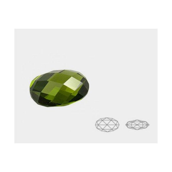 PERIDOT HYDROTHERMAL OVAL DOUBLE DAMIER SYNTHÉTIQUE