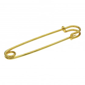 BRASS SAFETY PIN BIG GOLDPLATED