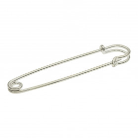 BRASS SAFETY PIN BIG SILVER PLATED