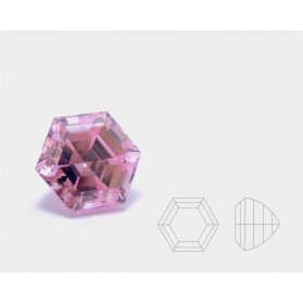 circonita rosa hexagono,circonita rosa,piedra sintetica, piedras, sintéticas,piedras sintéticas tallas pentágono y hexagono face
