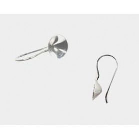 STERLING SILVER EAR HOOK WITH CONE 20MM FOR RIVOLI 12MM