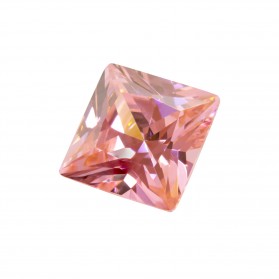 circonita rosa princesa,circonita rosa,piedras sintéticas talla cuadrada facetadas