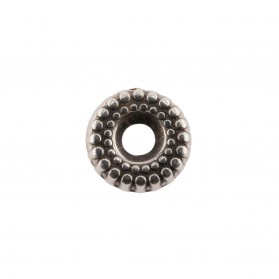 ENTREPIEZA CCB DONUT GRABADO 8MM PLATA VIEJA