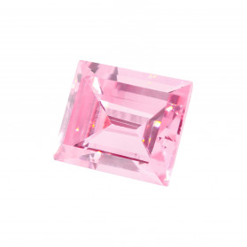 circonita rosa espinel rectangulo, circonita rosa, piedras sintéticas, rectángulo baguette sintético facetada