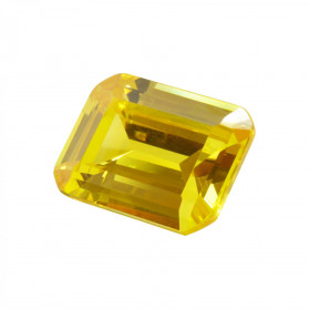 circonita amarilla octógono cm, circonita amarilla, piedras sintéticas, octogono cm sintética facetada