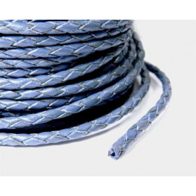 BRAIDED LEATHER OCEAN BLUE COLOR