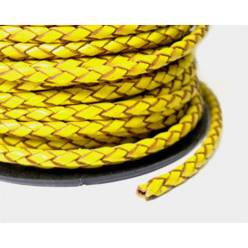 BRAIDED LEATHER YELLOW COLOR