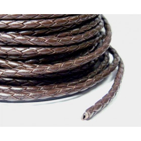 BRAIDED LEATHER BROWN COLOR