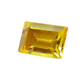 zafiro amarillo espinel rectangulo, zafiro amarillo, piedras sintéticas, rectángulo baguette sintético facetada
