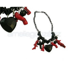 COLLAR CORAL-NEGRO CRUCES