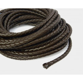 BRAIDED RUBBER CORD 4 WIRES 3MM N.596 BROWN