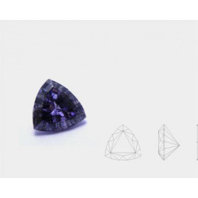 zafiro amatista delta,zafiro amatista,piedras sintéticas talla triangulo y trillion facetada