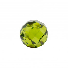 HYDROTHERMAL PERIDOT FACETTED ROUND BEAD HALF DRILLED