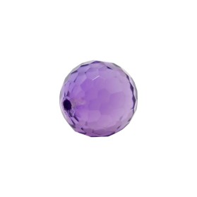 HYDROTHERMAL AMETHYST ROUND FACETTED BEAD HALF DRILLED