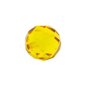 HYDROTHERMAL  CITRINE FACETED ROUND BEAD HALF DRILLED