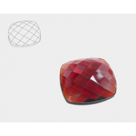 HYDROTHERMAL GARNET FACETED ROUND CABOCHON 20MM