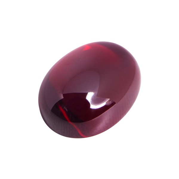 OVAL CABOCHON ,HYDROTHERMAL SYNTHETIC GARNET COLOR
