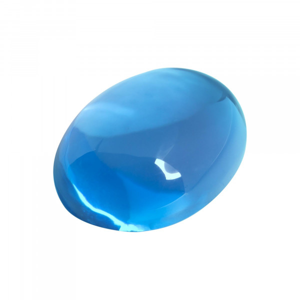 OVAL CABOCHON CUT SYNTHETIC ACQUAMARINE SPINEL