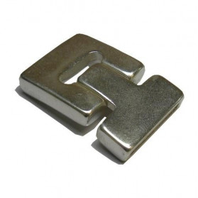 MAGNETIC CLASP 20X2MM ZAMAK SLIDING SECURITY SILVER PLATED