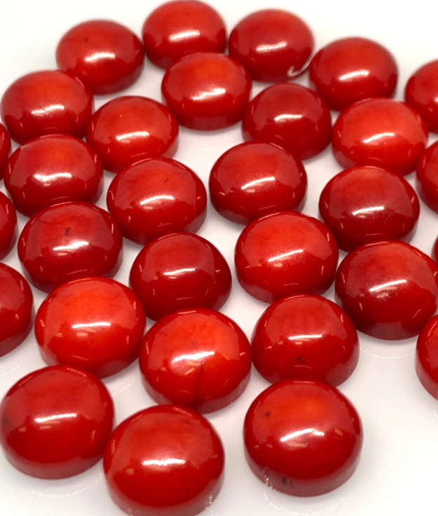 Cabujones de Coral Sintético Reconstituido