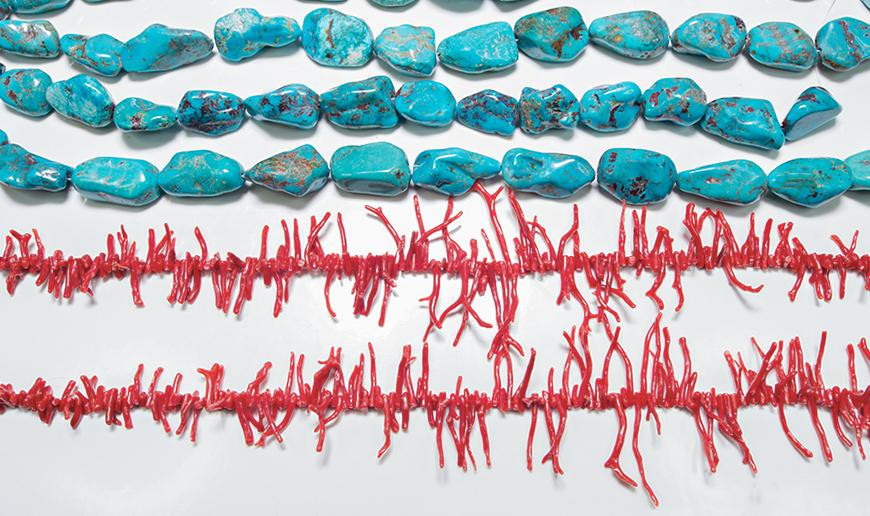 Natural Coral and Turquoise Strings